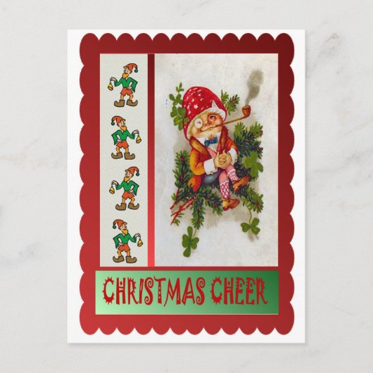 喫煙の小妖精や小人 シーズンポストカード (正面)