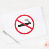 喫煙の煙を禁止する警告標識記号 ラウンドシール (封筒)