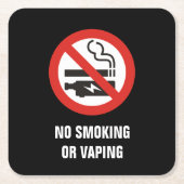 喫煙または蒸発なし スクエアペーパーコースター (正面)