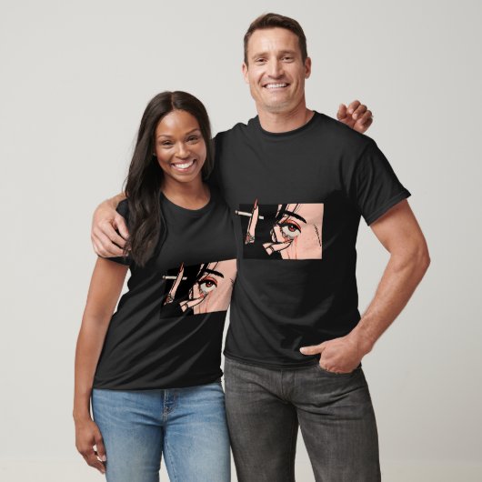 喫煙アニメガールアイズかわいい日本美術エステ Tシャツ (ユニセックス)