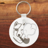 喫煙ウルフ キーホルダー (正面)