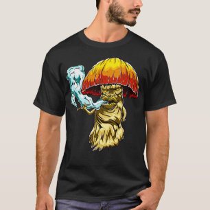 喫煙キノコ薬用パイプサイケデリック魔法ムッシュ Tシャツ