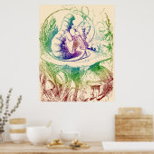 喫煙キャタピラーアリスinワンダーランド ポスター (キッチン)