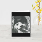 喫煙キャットビーニーグランジミームおもしろいエステティックT-s カード (黄色い花)