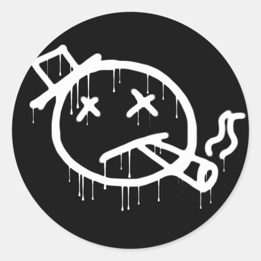 喫煙グラフィティ ラウンドシール (正面)