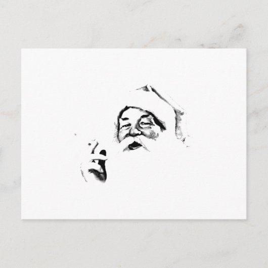 喫煙サンタ。 タバコを吸うヴィンテージサンタ シーズンポストカード (正面)