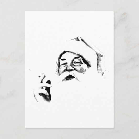 喫煙サンタ。ヴィンテージサンタ喫煙Aタバコ。 シーズンポストカード (正面)