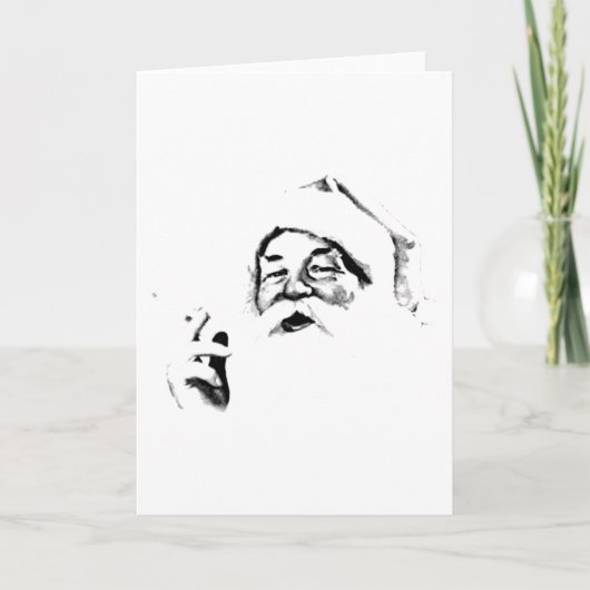 喫煙サンタ。ヴィンテージ・サンタ・喫煙Aタバコ。 シーズンカード (正面)