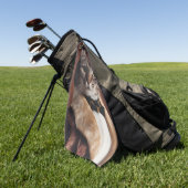 喫煙ジャケットを着た猫 ゴルフタオル (グリーン)