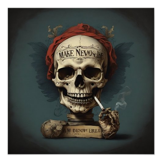 喫煙スカル ポスター (正面)