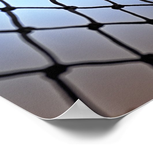 喫煙テニスボー飛んでいるルオーバー網 ポスター (角)