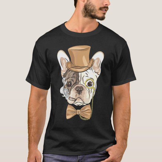 喫煙ドッグフランスのブルドッグ Tシャツ (正面)