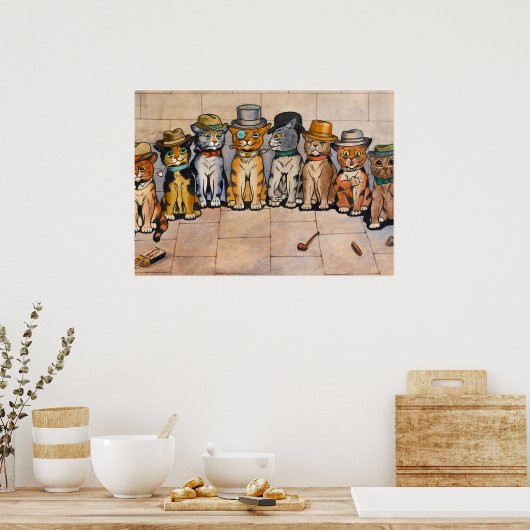 喫煙ネコbyルイ・ワイン ポスター (キッチン)