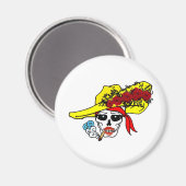 喫煙ハットタトゥーアートプリン付きバラスカル海賊 マグネット (正面/裏面)