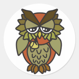 喫煙フクロウ2.0ブラウン ラウンドシール