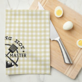 喫煙ホットグリルマスタータンギンガムチェック キッチンタオル (四つ折り)