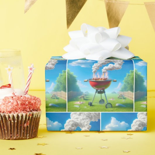 喫煙ホットドッグズオンBBQグリル ラッピングペーパー (誕生日パーティー)