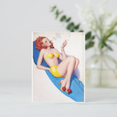 喫煙レッドヘッドピンアップ ポストカード (スタンド正面)