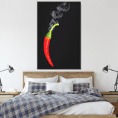 喫煙レッドホットチリペッパー キャンバスプリント (インサイチュ (寝室))