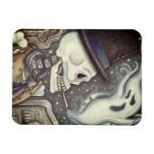 喫煙墓地の幽霊たち付き骨組不気味み マグネット (横)