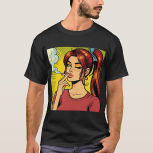 喫煙好き   ポップアート   女の喫煙者   タバコ Tシャツ