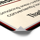 喫煙標識なしポスター3カスタム文字領域 ポスター (角)