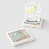 喫煙犬犬おもしろい恋人への贈り物。 ストーンコースター (横)