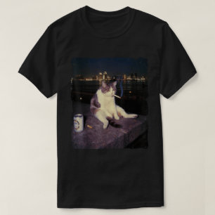 喫煙猫ミーム 脳腐るデザイン Tシャツ