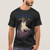 喫煙猫ミーム 脳腐るデザイン Tシャツ (正面)