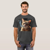 喫煙猫世代Zミーム猫喫煙ギフト Tシャツ (正面フル)