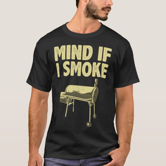 喫煙男性へパパグリリング肉Bbqスモーカー食品 Tシャツ (正面)