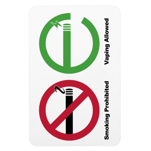 喫煙禁止蒸発を許可 マグネット (縦)