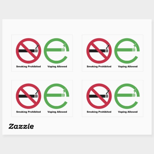 喫煙禁止蒸発を許可 長方形シール (シート)