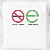 喫煙禁止蒸発を許可 長方形シール (バッグ)