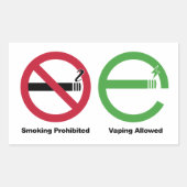 喫煙禁止蒸発を許可 長方形シール (正面)