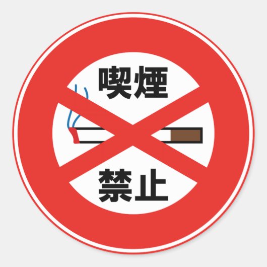 喫煙禁止 ラウンドシール (正面)