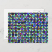 喫煙緑のファンキーレトロモザイクタイルパターン ポストカード (正面/裏面)