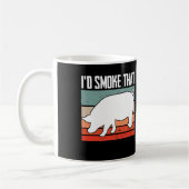 喫煙者がバーベキュー肉を焼くId煙 コーヒーマグカップ (左)