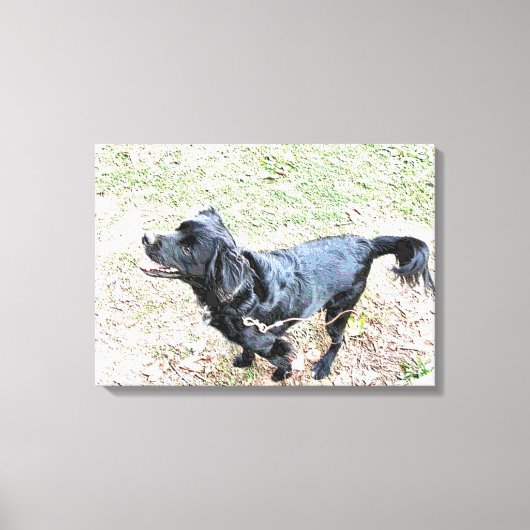 喫煙者は散歩を待つ キャンバスプリント (正面)