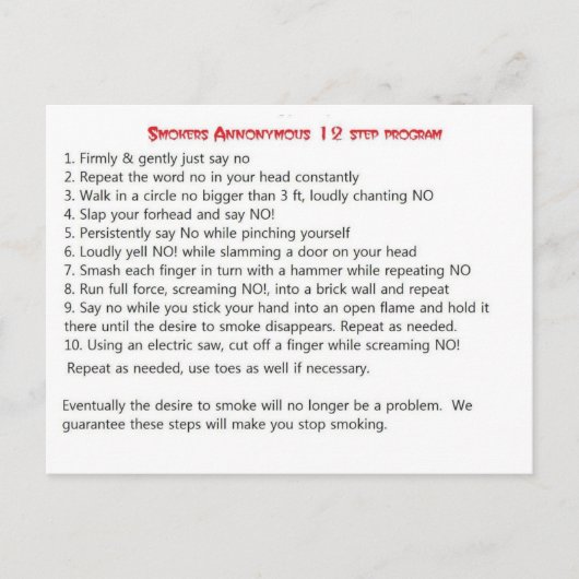 喫煙者12ステップ ポストカード (正面)