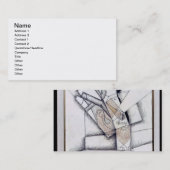 喫煙者1912年(紙の木炭及び赤のチョーク) 名刺 (正面/裏面)