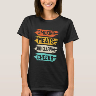 喫煙肉と拍手の頬BBQ肉おもしろいs Tシャツ
