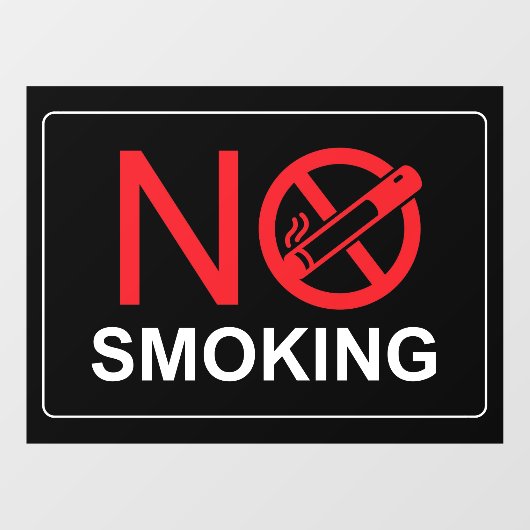 喫煙記号なし黒いウィンドウの固定 ウィンドウサイン (シート)