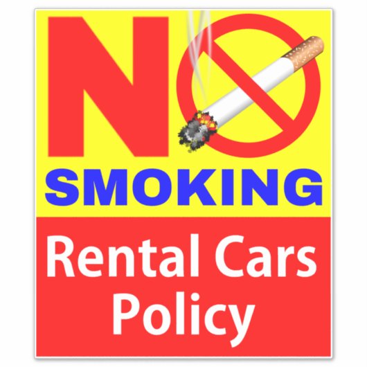 喫煙車のレンタル標識なし シール (正面)