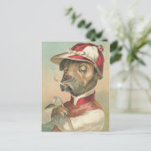 「喫煙騎手」ヴィンテージ犬 ポストカード (スタンド正面)