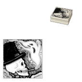 喫煙骨格墓地ゴム印 ラバースタンプ (押印)