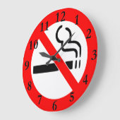 喫煙 ラージ壁時計 (傾斜)