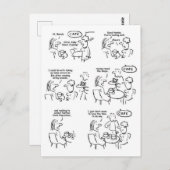 喫茶おもしろい店の女性の漫画 ポストカード (正面/裏面)