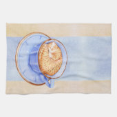 喫茶タオルに入れた猫 キッチンタオル (横)