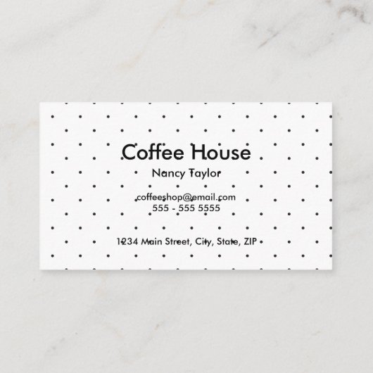喫茶店のカフェのおおいのコップのシンプルな名刺 名刺 (裏面)